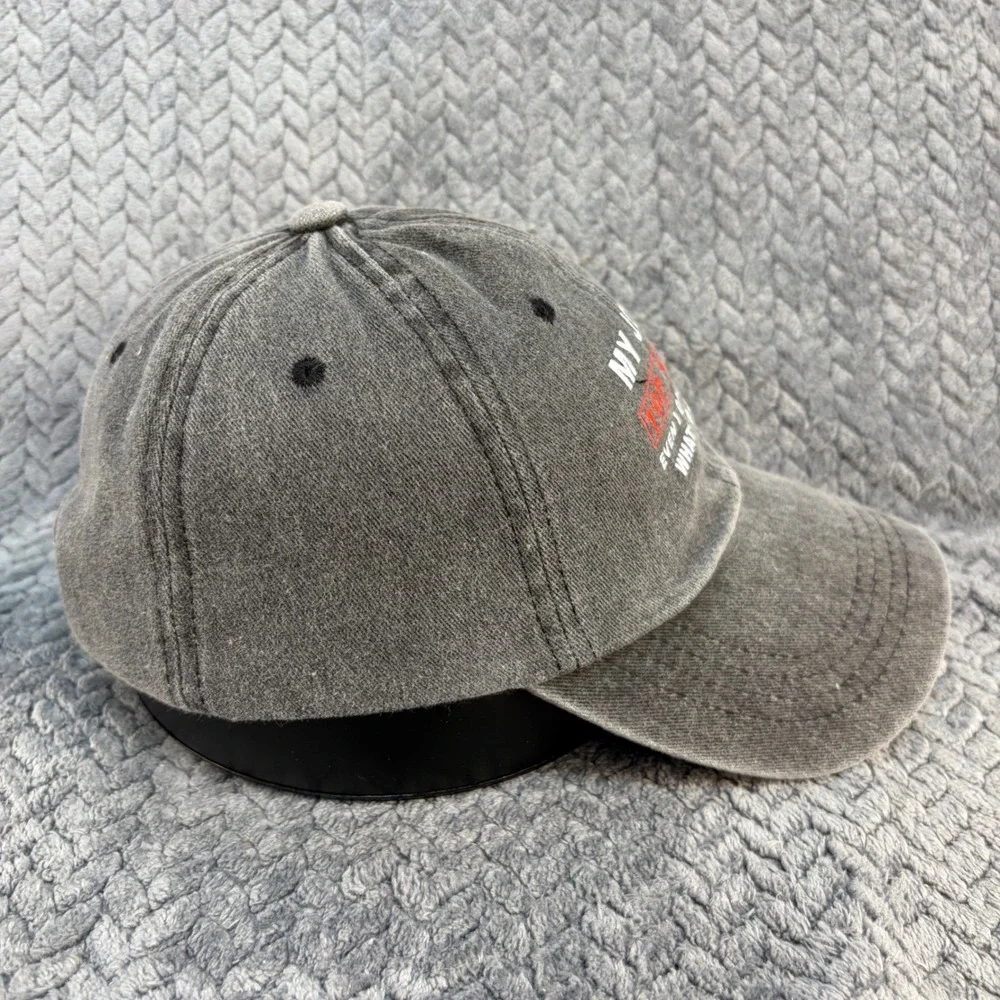 Top Secret Funny Work Humor Baseball Cap Washed Grey Cotton Adjustable Hat